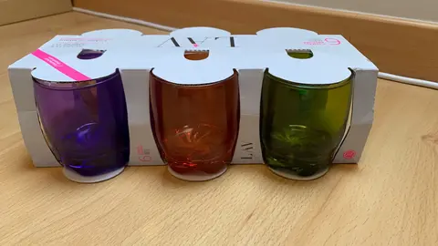 Lot de 6 verres colorés