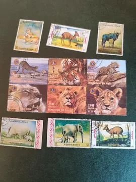 lot unique timbres ''animaux''
