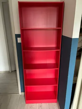 Étagère bois rouge