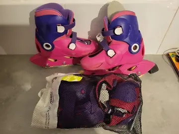 Rollers enfant OXELO et protections taille 32-34