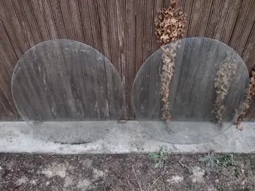 2 plaque ronde en verre