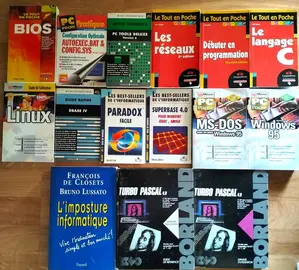 Lot livres professionnels pour DOS, Windows 3, 95, 98, NT