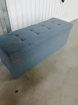 Banc coffre de rangement gris, en l'état