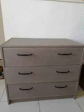 commode bois peint 3 tiroirs