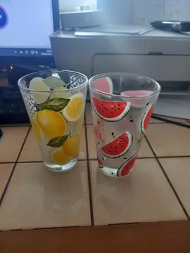 lot de 2 verres dessins fruit