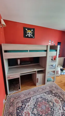 Lit mezzanine avec bureau intégré à démonter – GRATUIT