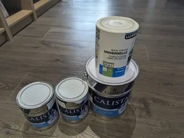 peinture blanche + sous couche