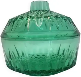 2 BOCAUX VINTAGE EN VERRE RELIEFS DE COULEUR