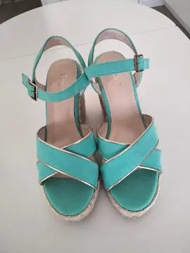 chaussures compensées vertes