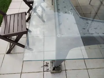 plateau de table en verre