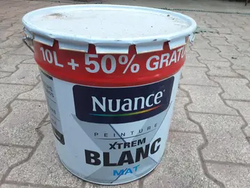 pot de peinture de 15 l reste environ 12 litres pour mur et plafon blanc mat base résine acrylique