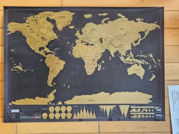 Planisphère pour gratter les pays visités