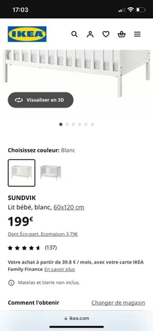 lit barreaux bébé