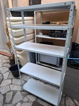 Étagère metallique blanche 4 tablettes