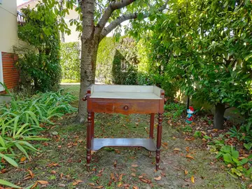 toilette ancienne marbre et bois