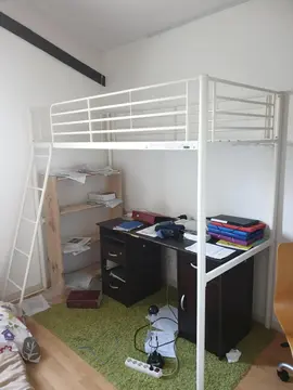 Lit mezzanine pour couchage 90x190 métal coloris blanc