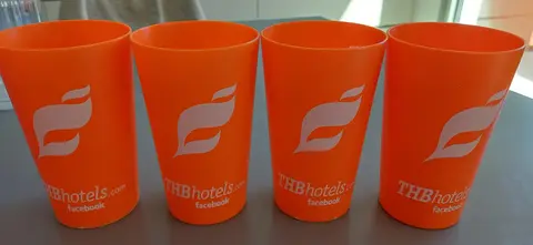 4 eco-cups publicitaires oranges
