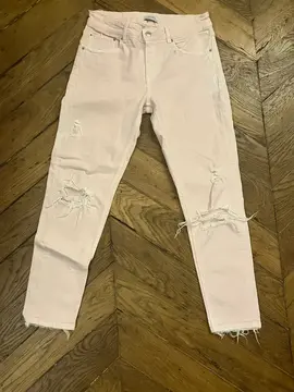 2 jeans Zara Rose et gris troués (exprès) taille 36
