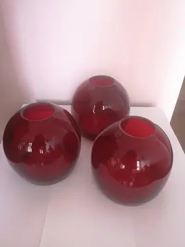 globe luminaire en verre rouge