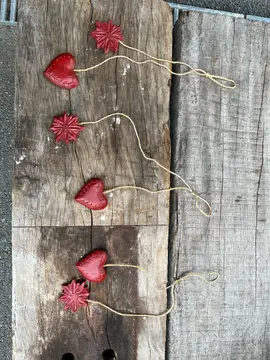 lot guirlandes petits cœurs bois