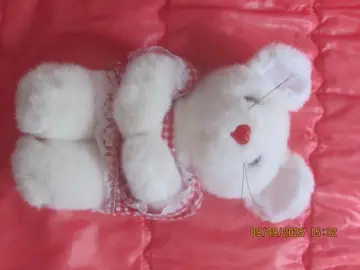souris en peluche robe vichy