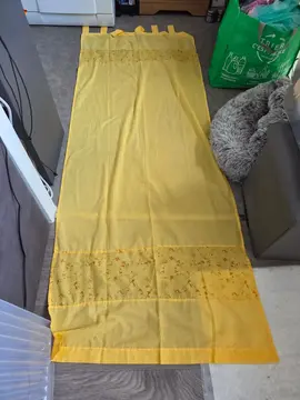 2 rideaux jaune oranger de 2m de haut/80cm de large