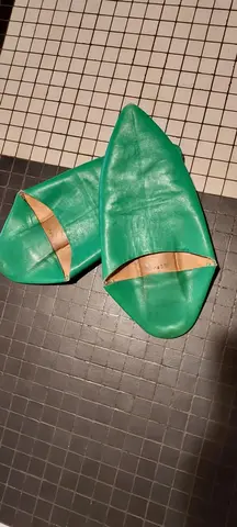 chaussures cuir vert 40