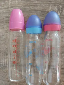 lot de 3 biberons en verre