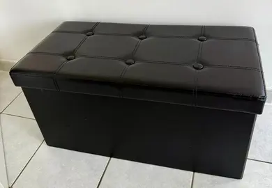 Banc coffre en simili noir