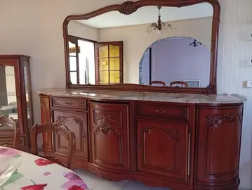 enfilade merisier et miroir