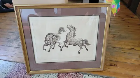 lithographie chevaux artiste