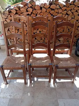 6 chaises paillées en chêne