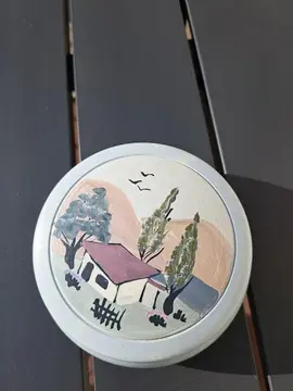 petite boîte à bijoux en bois peint bleu clair