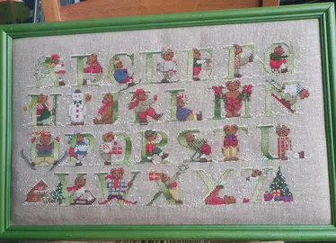 Tableau brodé au point de croix Abécédaire