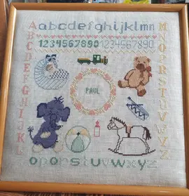 tableau de naissance au point de croix