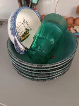 6 assiettes creuses +2 vertes +un bol