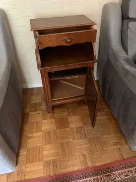 meuble en bois massif avec niche et 1 porte