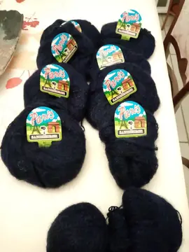 Laine bleue marine façon angora
