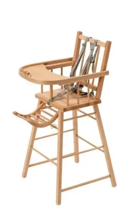 chaise haute bébé en bois