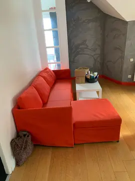 canapé convertible rouge