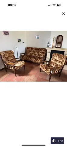 canapé 3 places et deux fauteuils