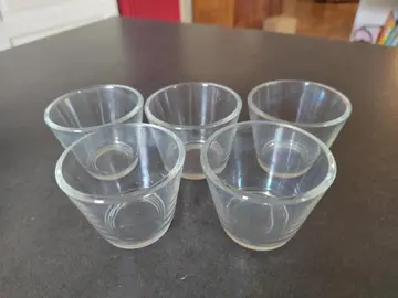 Lot de 5 verrines en verre