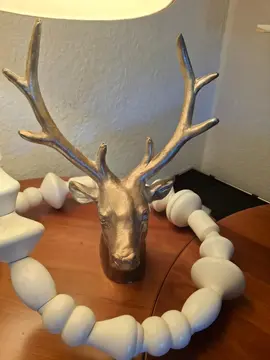 bibelot cerf en bois or et argent 35cm de haut