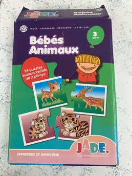 puzzles deux pièces bébé animaux