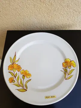 2 assiettes en porcelaine peint main