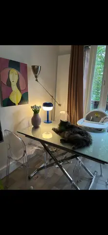 table en verre trempé avec rallonge de chaque côté