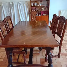 table avec rallonge + 6 chaises