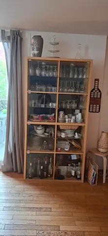 Vaisselier vitré en bouleau clair, IKEA