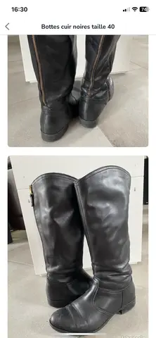 bottes noirs cuir femme taille 40