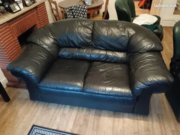 Canapé en cuir noir